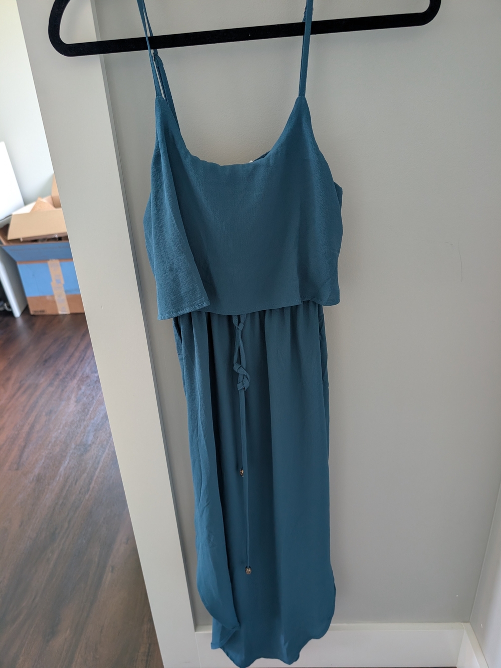 Teal Spaghetti Strap Maxi Dress - Brand: